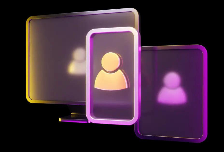 A PC, a phone and a tablet devices